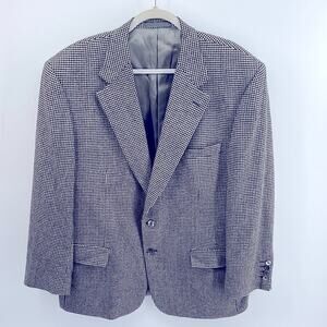 Vintage Neiman Marcus Loro Piana 100% cashmere houndstooth 2 button sport coat